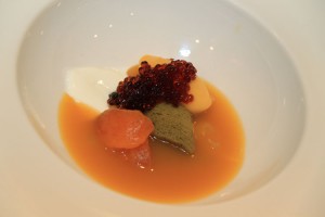 Ricard Martínez . Apricot, cucumber and yoghurt.