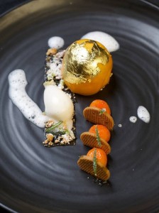 White Chocolate and Apricot Sphere, by Angela Kim.