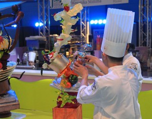 One of the teams finishing his performance