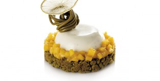 Lime and pistachio tartelette