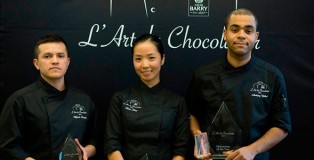 Wilfredo Barajas, Helen Hong and Anthony Vellut. Finalists L'art du chocolatier