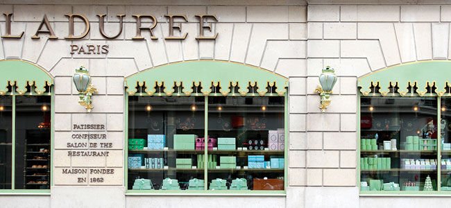 Facade of Ladurée Paris