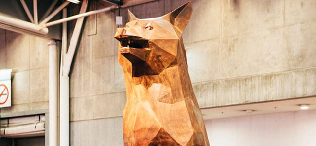 An XXL chocolate fox at the Salon du Chocolat 2017