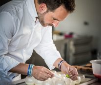 Michalak preparing one of his elaborations at Hangar 78