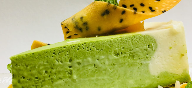 Pandan and Matcha mousse cake by Van Vandy