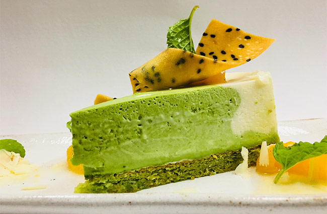 Pandan matcha mousse