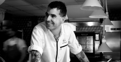 Chef Ssam Aisbett in his kitchen