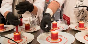 participants assembling desserts