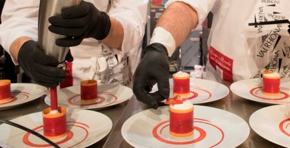 participants assembling desserts