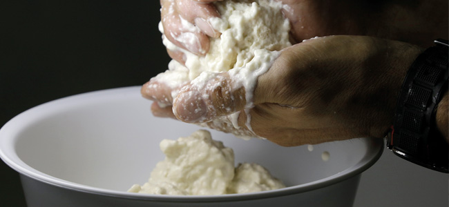 Jose Romero working dough