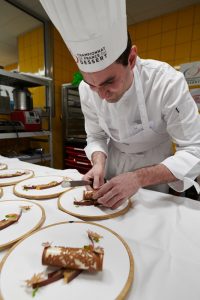 Yohann Normand finishing his dessert