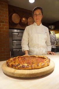 pastry chef Carrie Lewis and her rhubarb galette