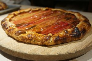 Rhubarb galette baked
