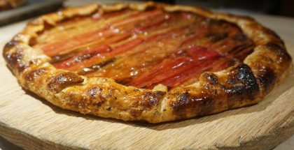 Rhubarb galette baked