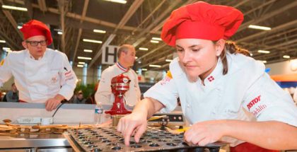 Contestant during a pastry competition