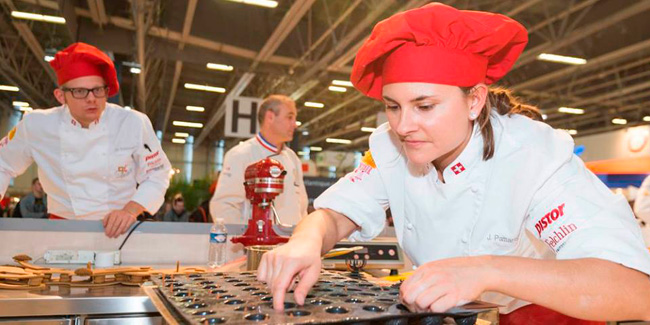 Contestant during a pastry competition