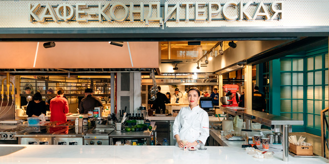 Dinara Kasko in one of his shops