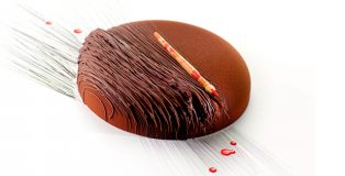 Decoration on a chocolate cake