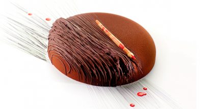 Decoration on a chocolate cake