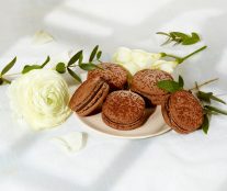 Vegan chocolate macaron by Ladurée