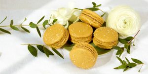 Vegan caramel macaron by Laduree