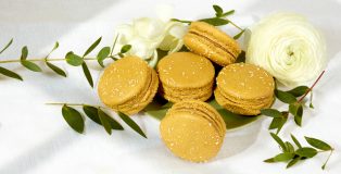 Vegan caramel macaron by Laduree
