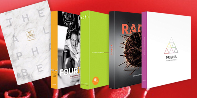 Alphabet, Radix, Chocolate, Prisma and Four in One books for chefs