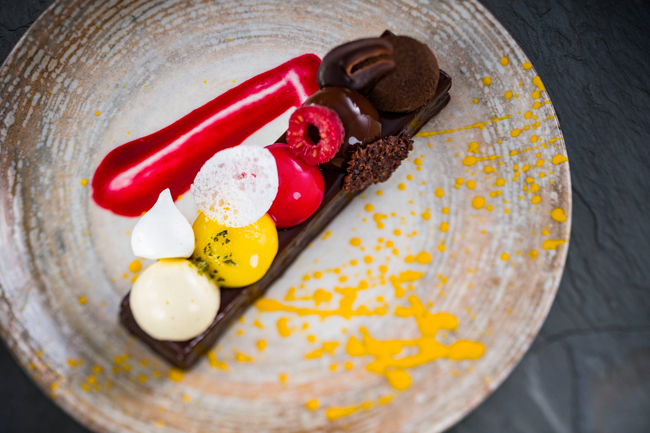 The Toledo Tapas Bar
Spanish coffee, crunchy chocolate, raspberry mousse, and lemon curd by Stefan Riemer