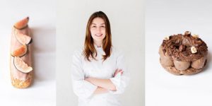 Sofia Cortina and two of her creations