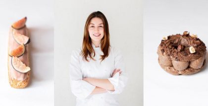 Sofia Cortina and two of her creations