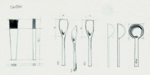 Pastry tools sketches by Cédric Grolet