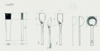 Pastry tools sketches by Cédric Grolet
