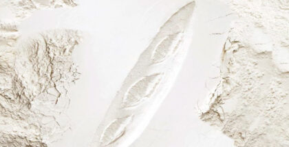 Shape of a bread on flour