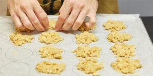 hands kneading cookies