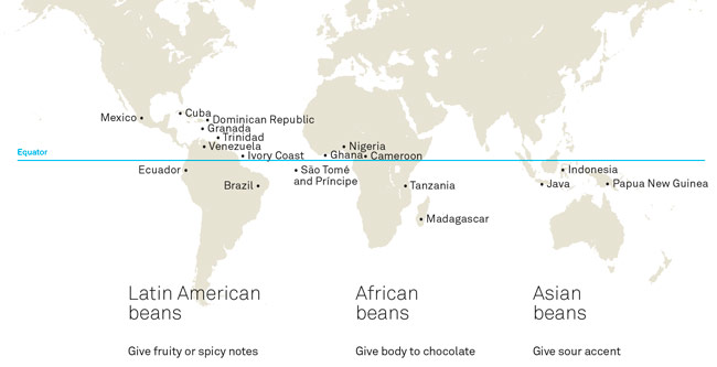 Origins of coca map