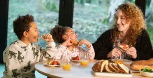 Family having breakfast