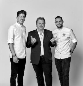 Jérémy Aspa, Pierre Hermé and Baptiste Sirand