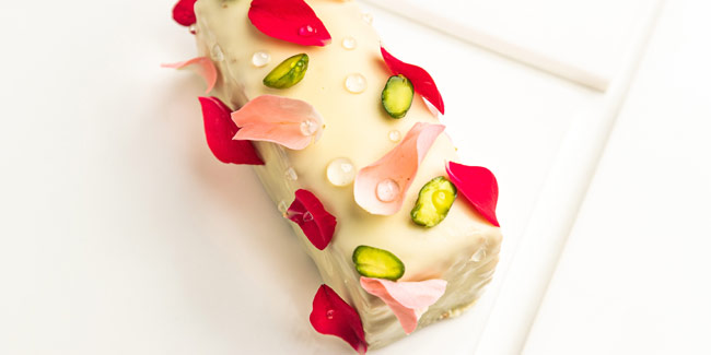 Rose and Pistachio tea cake by Aabhas Jain