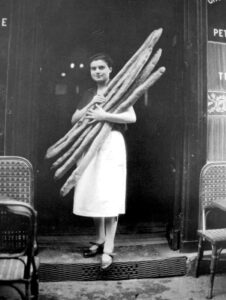 Old picture with baguettes
