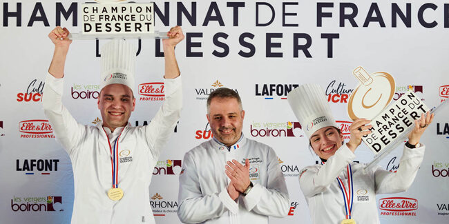 Cédric Barrère and Margot Moura, champions of France du Dessert 2023