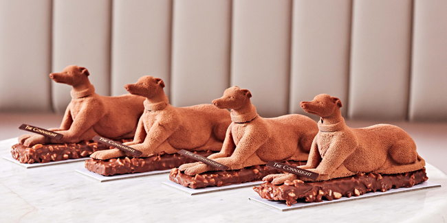 The Connaught Hound, a chocolate hazelnut cake with praline insert by Nicolas Rouzaud