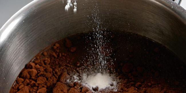 agar agar into chocolate powder