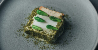 Sorrel, crème fraîche and fir ice cream cake by Blanca del Noval