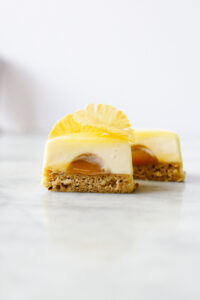 Hummingbird Torte with pineapple sorbet and cream cheese mousse by Alexandra Motz