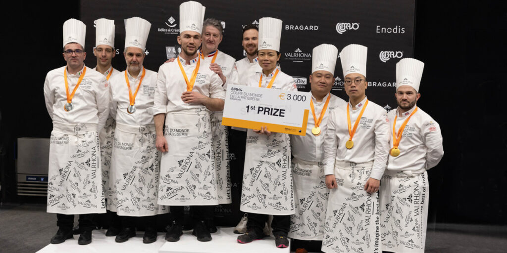 Podium of the european pastry cup